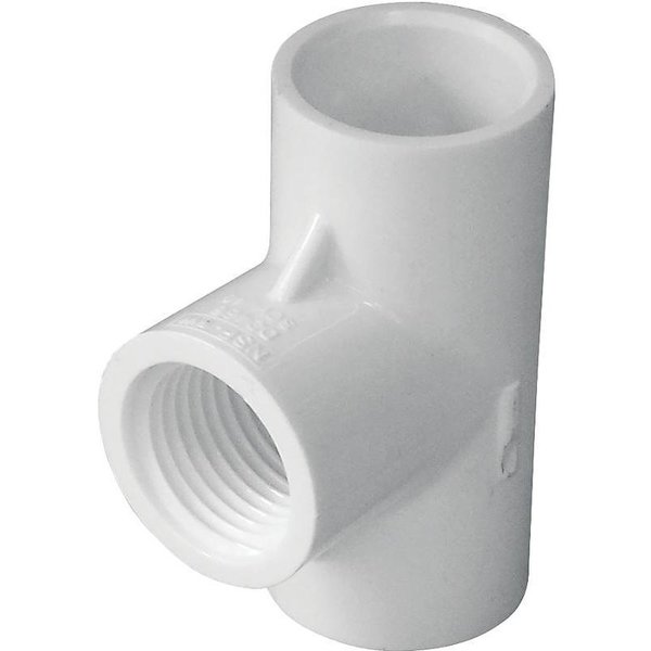 Lasco Pipe Tee, 12 in, Slip x FPT, PVC, White, SCH 40 Schedule, 600 psi Pressure 402005BC